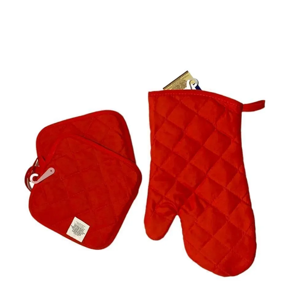 NWT 3 Piece Set Kitchen Thanksgiving Pot Holders Oven Mitts